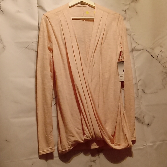Xersion Tops - Xersion faux wrap top light pink M